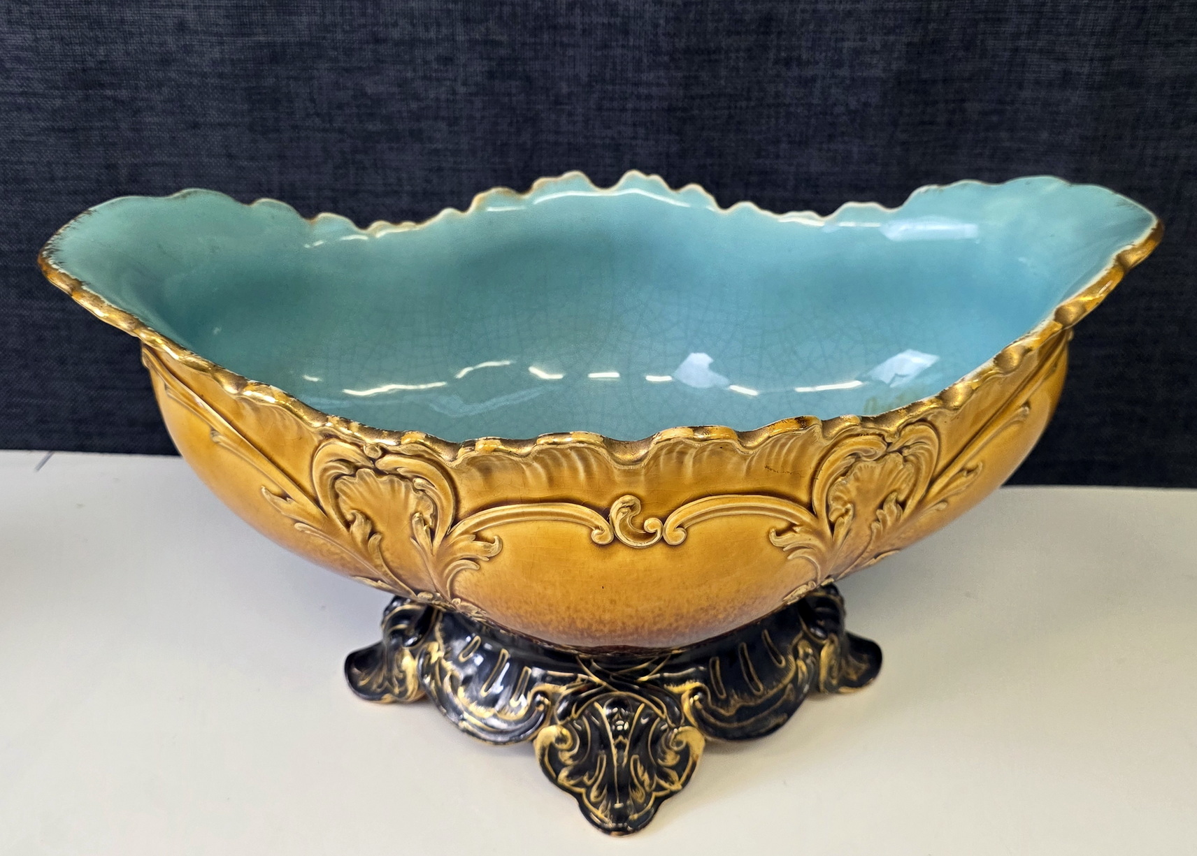 A French Majolica Cache-pot A French Majolica Cache-pot